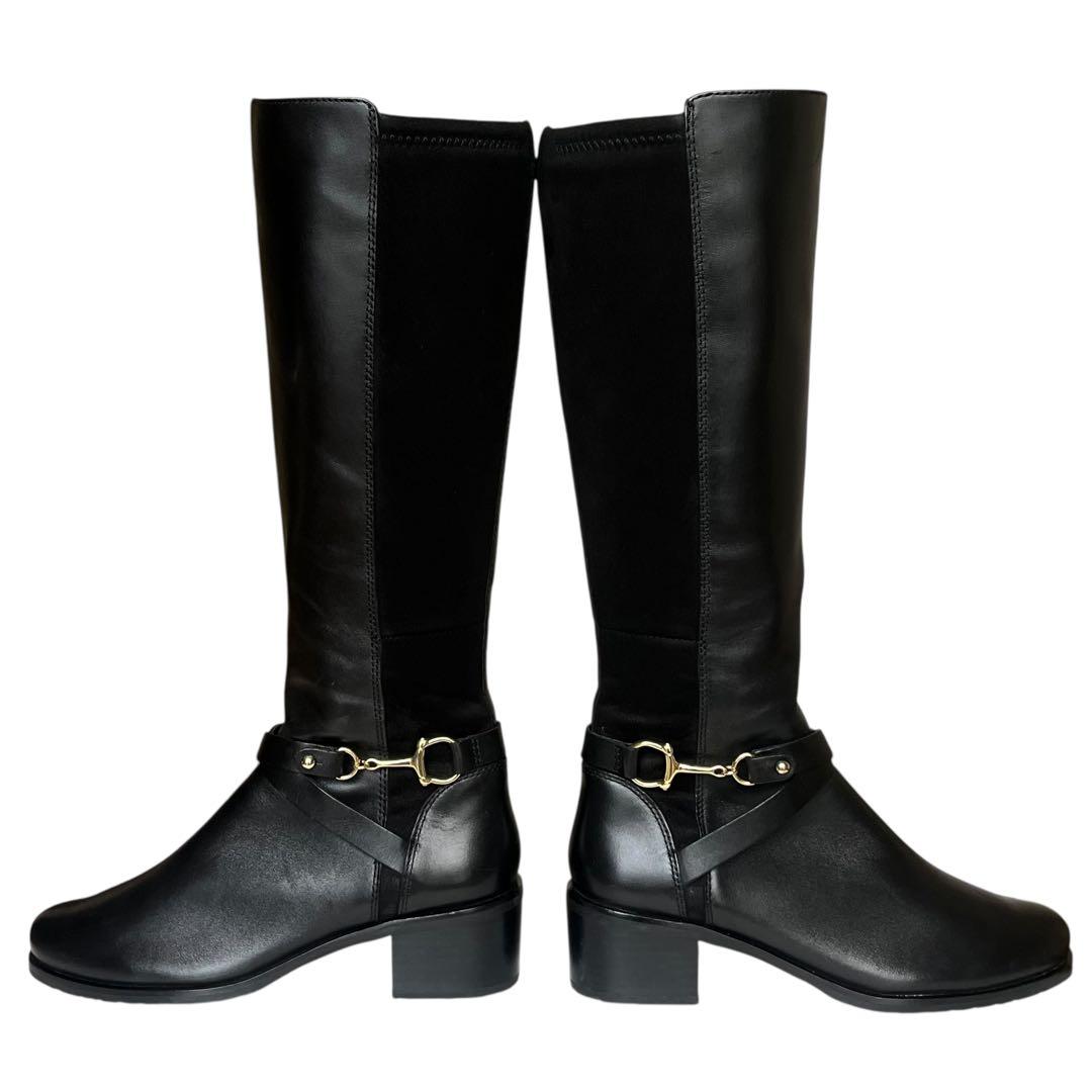 極美品 あしながおじさん 24 レザー ホースビット サイドジップ ロング