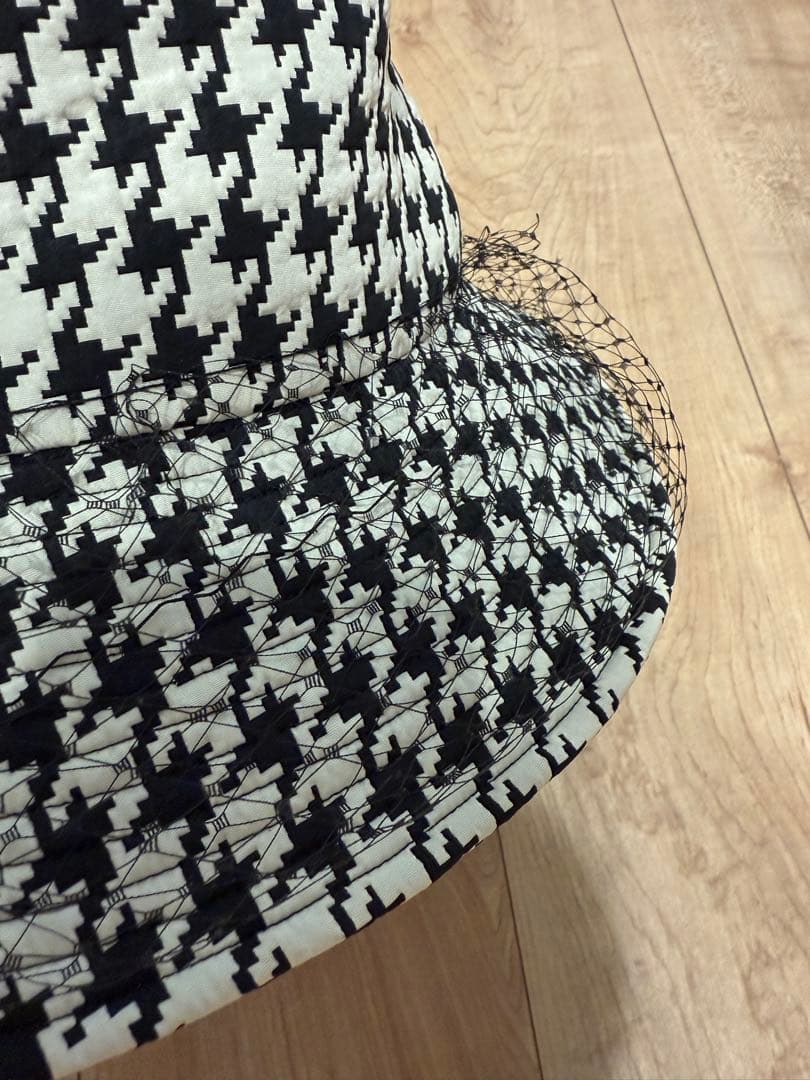 クリスチャンディオール バケットハット 格子柄 ベール