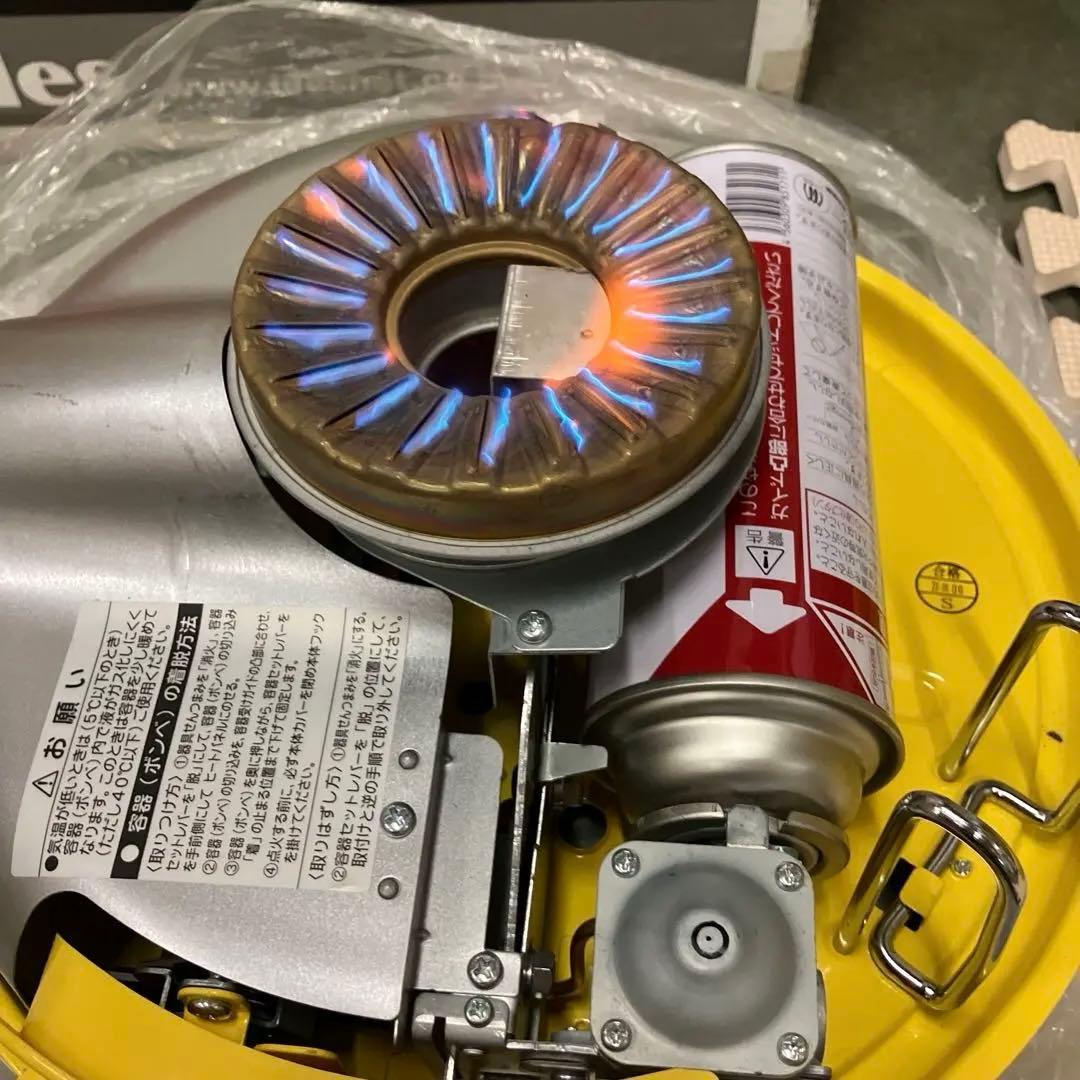 センゴクアラジン ポータブルガスストーブイエロー 中古品 外箱なし