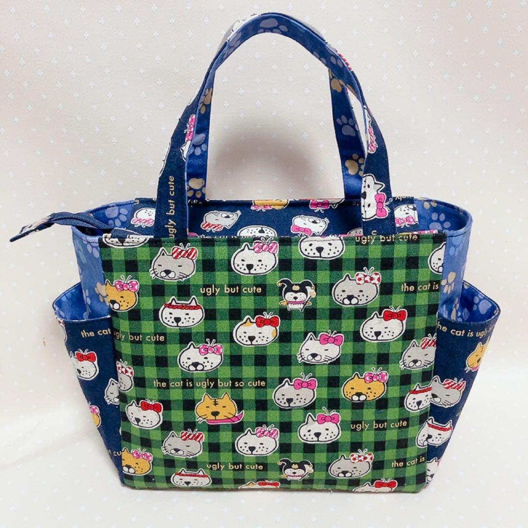 チャッピー様専用。 A4サイズ トートバッグ ポーチ ねこ生地パッチワーク