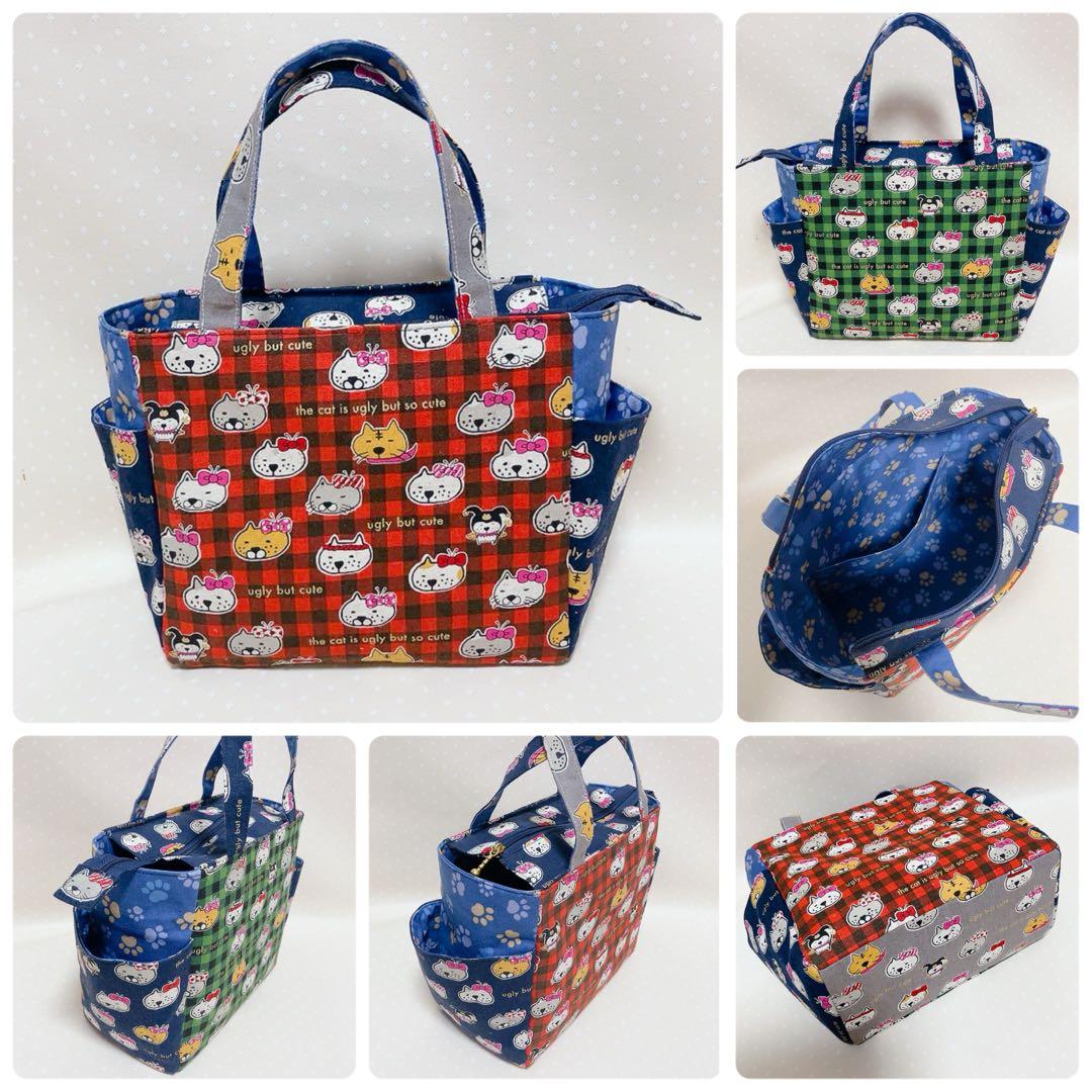 チャッピー様専用。 A4サイズ トートバッグ ポーチ ねこ生地パッチワーク