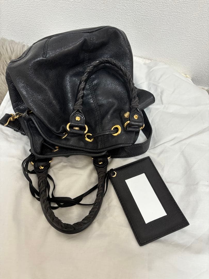 バレンシアガ BALENCIAGA レザーショルダー 2wayバッグミニポンポン