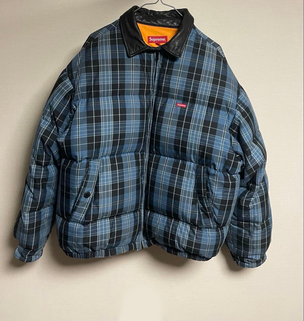 Supreme Leather Collar Puffy Jacket - メルカリ