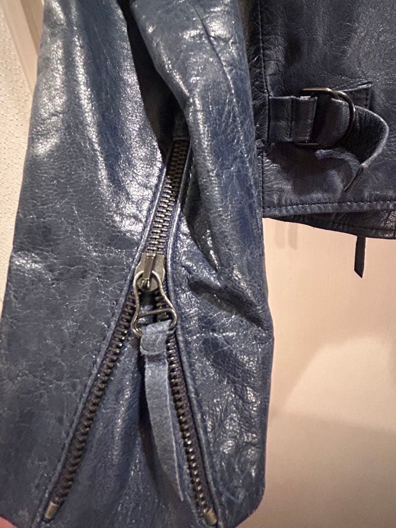 Dolce & Gabbana ネイビー シングルライダースジャケット 限定品