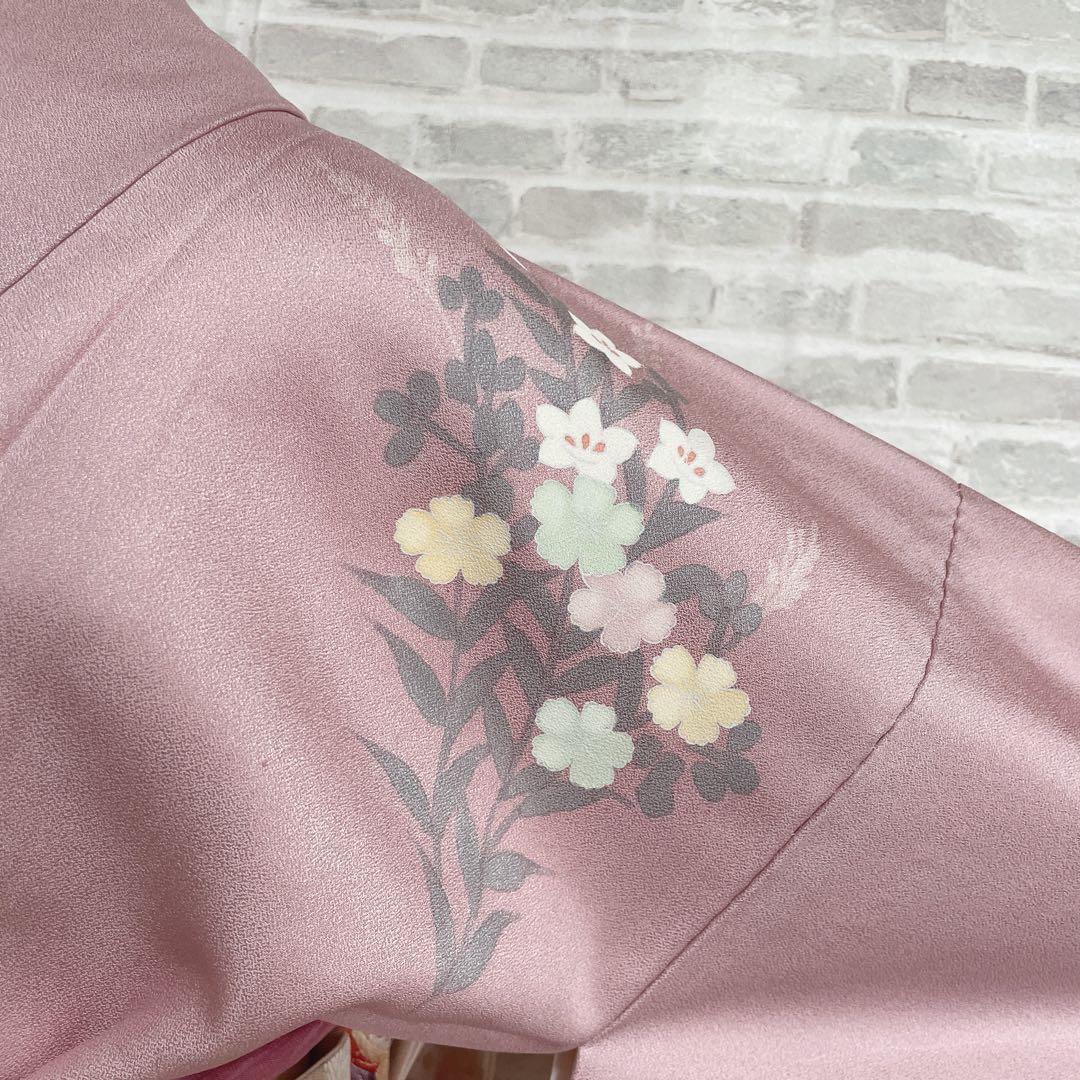 訪問着 フルセット 桔梗 小花 可愛らしい花 春爛漫 手刺繍 着物 Q5