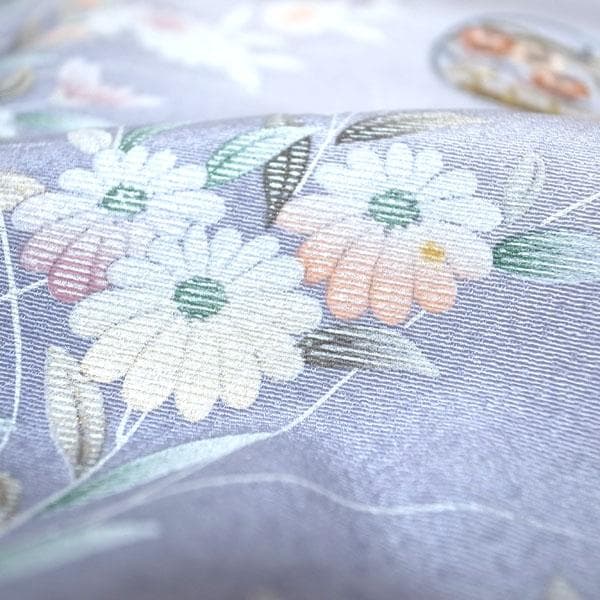 訪問着 着物 袷 刺繍 手染め ぼかし 裄64.5 M～L 新古品 sn1892