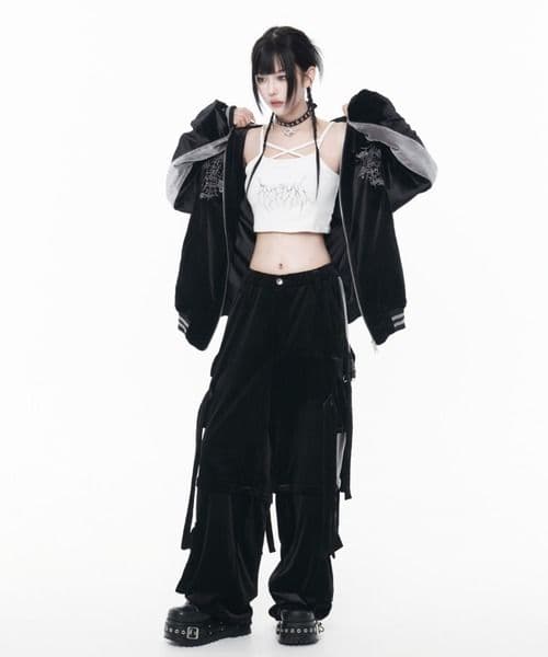 REFLEM/レフレム』ドラゴン刺繍ベロアスカジャン Black - メルカリ