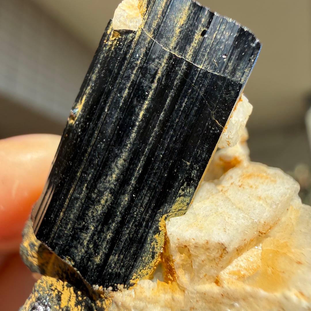 ヒマラヤ産 ブラックトルマリン 母岩付き 15g 水晶 原石 自然石 鉱物