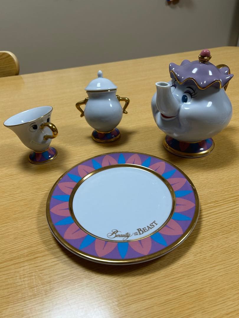 レア 東京ディズニーランド ポット夫人 チップ セット レア ディズニー限定 美女と野獣 ティーポットセット ポット夫人