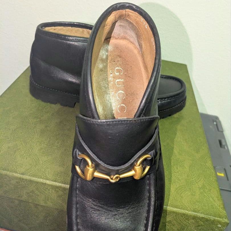 美品 GUCCI ホースビットローファー アンクルブーツ ヴィンテージ 黒