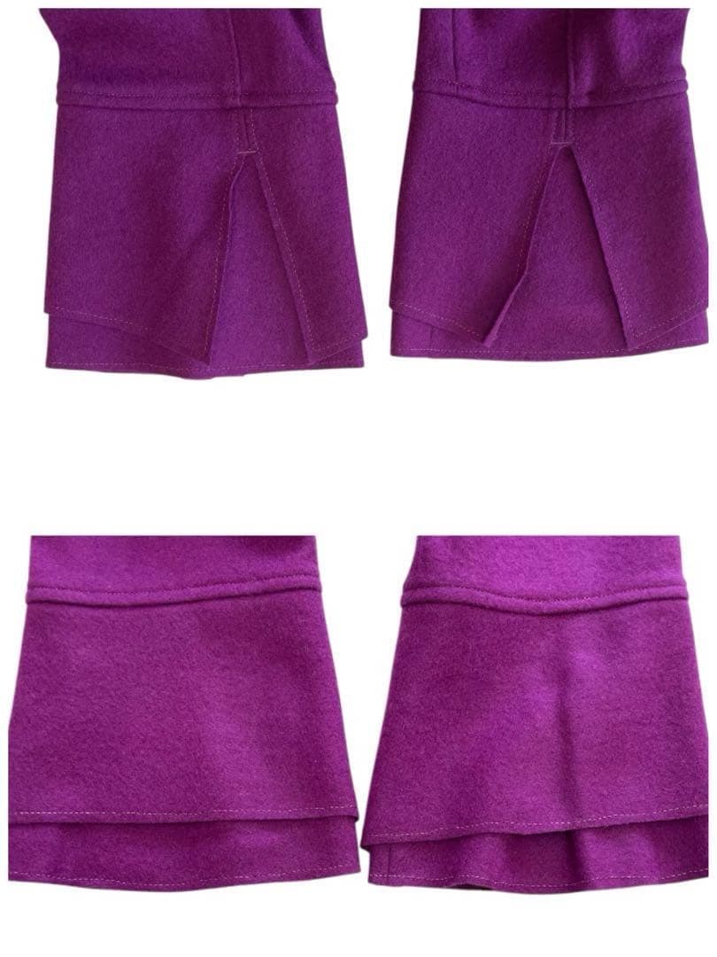 オレボレブラ ウール100% エリ 袖二重仕立て ダブルコート パープル系