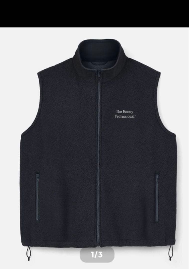 PROFESSIONAL FLEECE VEST (BLACK) Sサイズ Outdoor Ventures Men's Full-Zip Lightweight Polar Fleece Vest