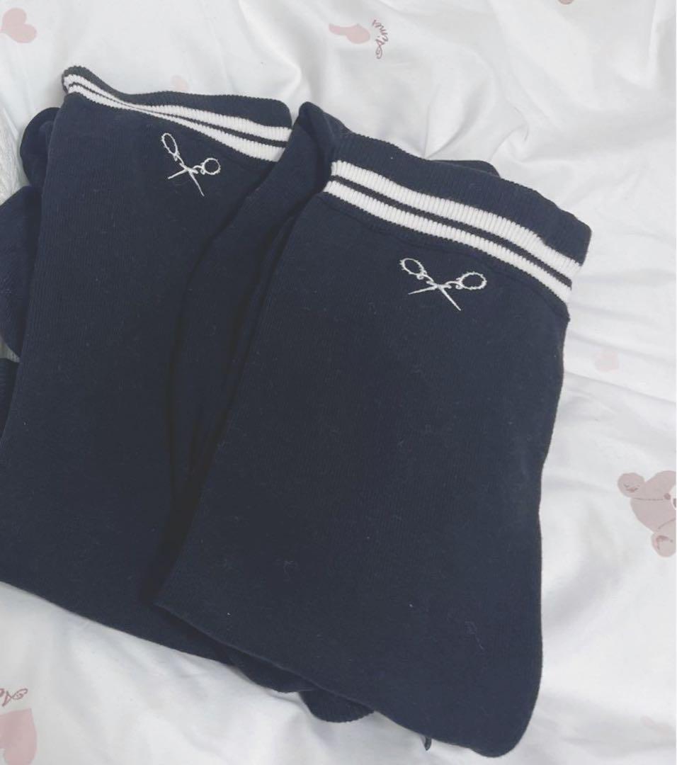 ディムモアール dimmoire 学園ニーハイウォーマー リボン ブラック