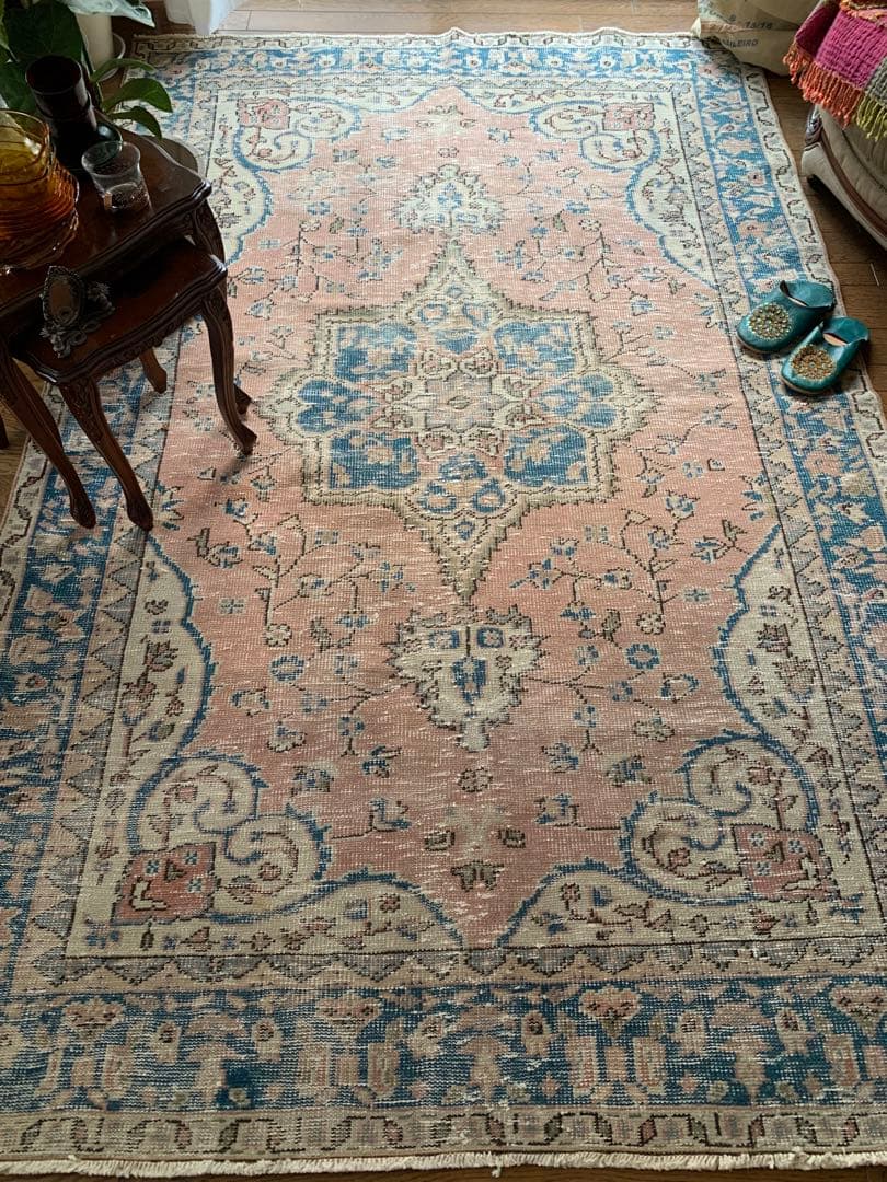 貴重／クラシカル116×211キャラメルココアリッチトルコヴィンテージラグ