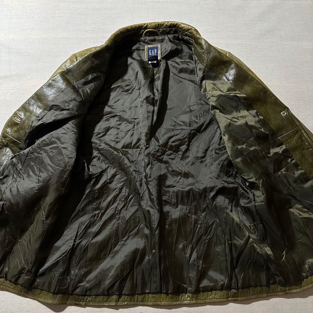希少 00s OLD GAP ギャップ テーラード レザージャケット 本革 牛革