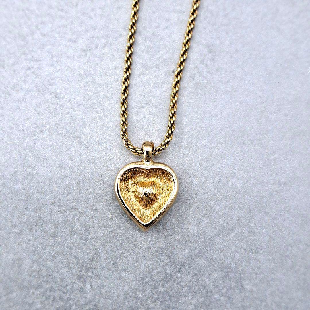 美品 Dior ディオール ネックレス ゴールド ハート ラインストーン