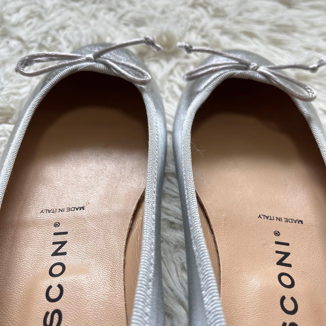 未使用級 FABIO RUSCONI パンプス レザー バレエ 37 リボンの通販はau