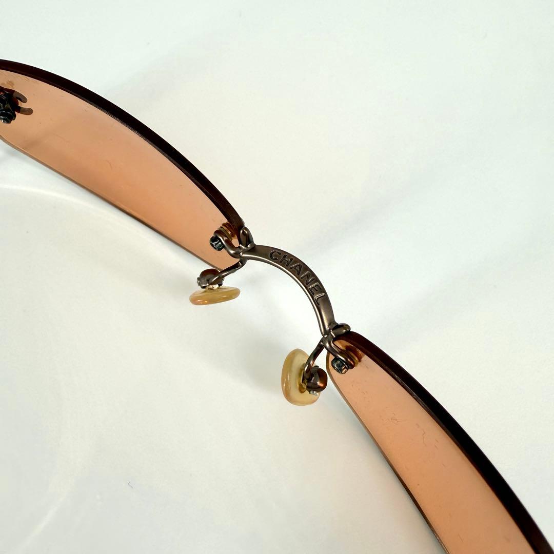 CHANEL サングラス 4002 メタル オレンジ リムレス 希少 ココマーク