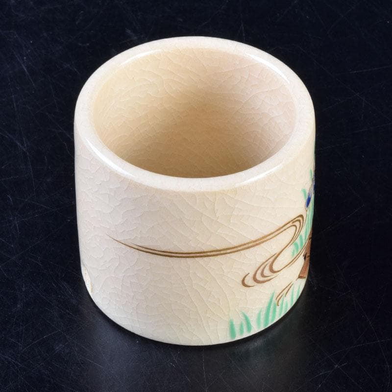 茶道具 京焼 色絵 菖蒲文 蓋置 在銘 V 8528 - メルカリ