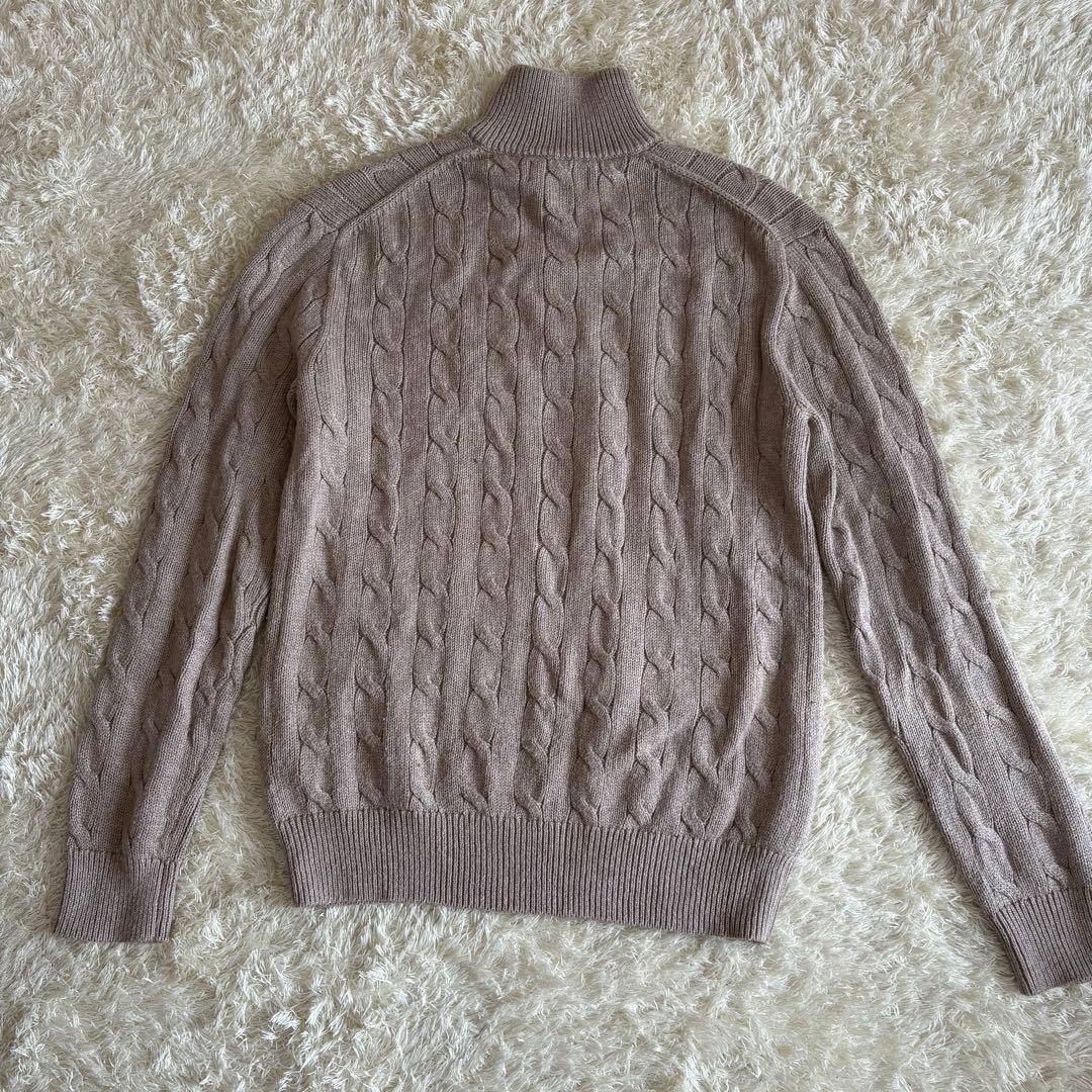ラルフローレン ケーブル ハーフジップニット XS モカベージュ