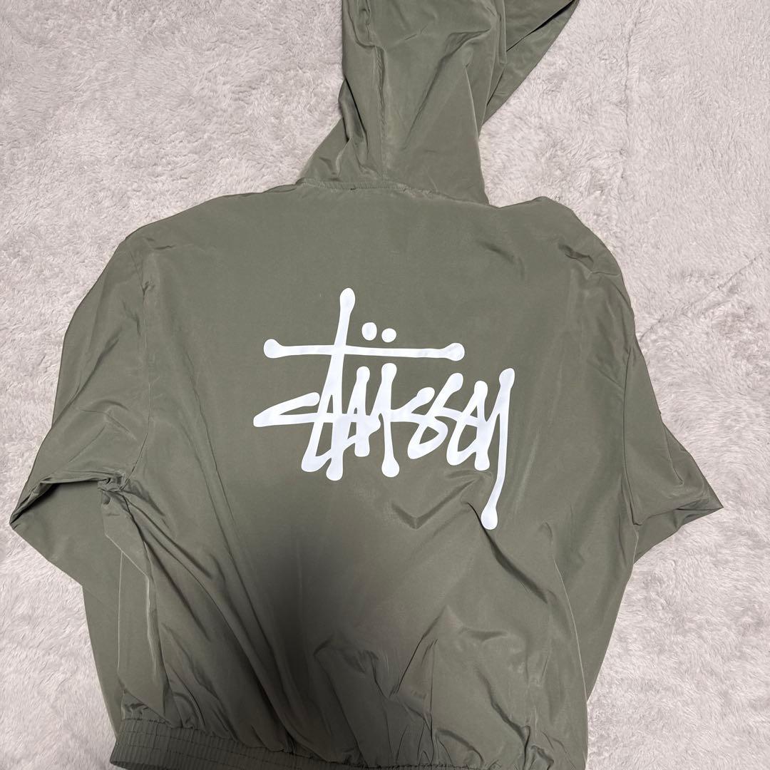 Stussy フード付きナイロンジャケット Lサイズ オリーブ - メルカリ