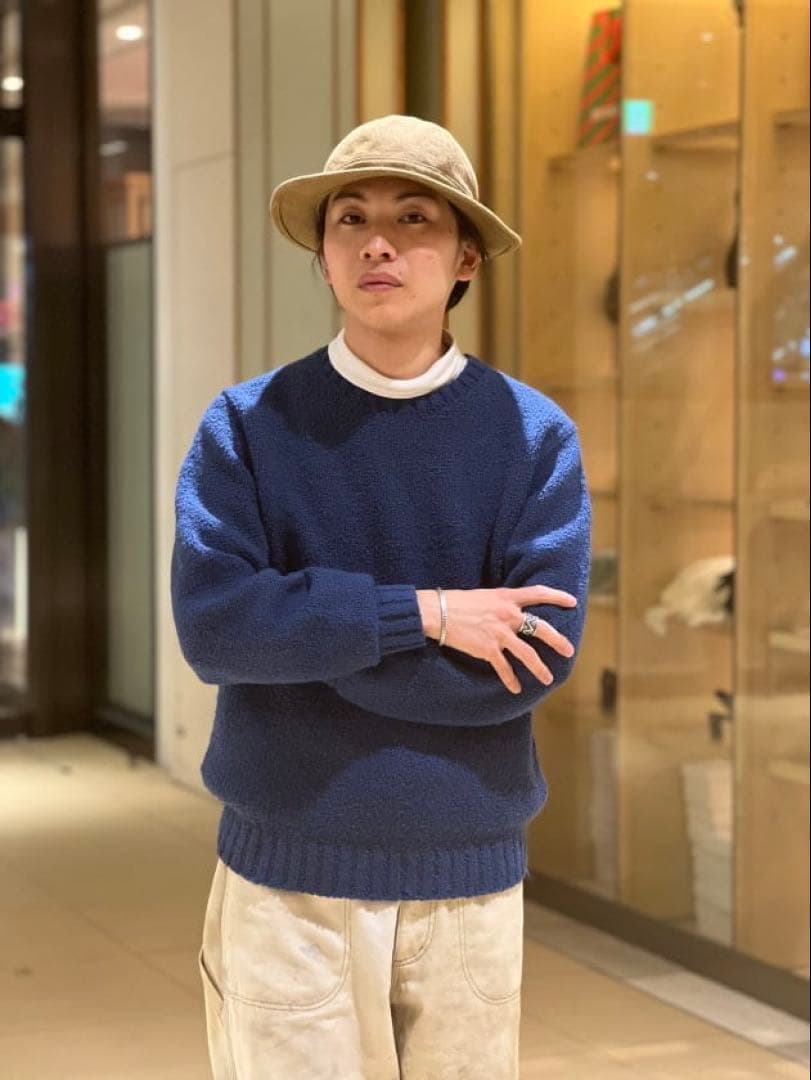 BEAMS PLUSクルーネックニットCrew Corkscrew Yarn3G - メルカリ