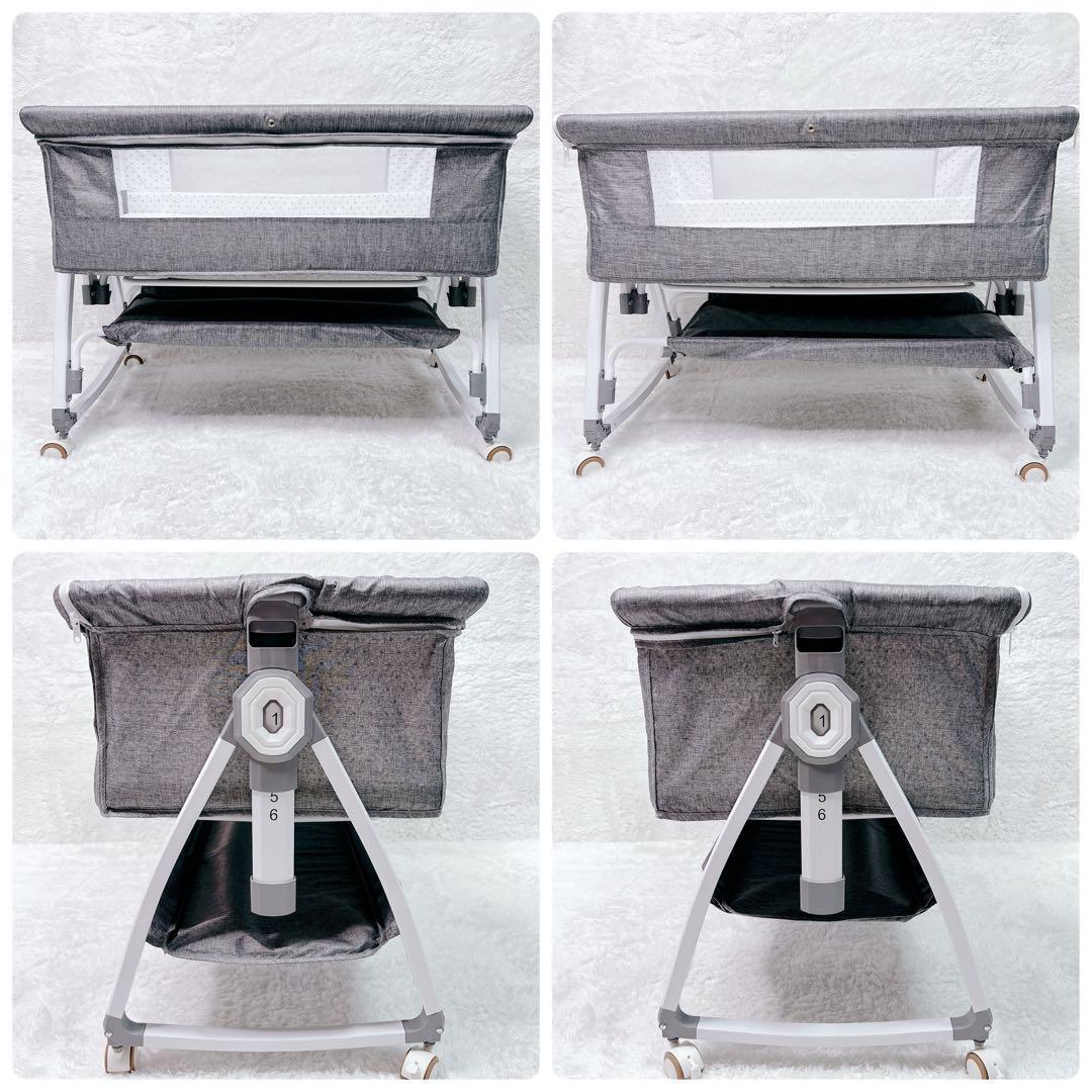 ベビーベッド 高さ調整可能 バウンサー 添い寝 折り畳み 蚊帳