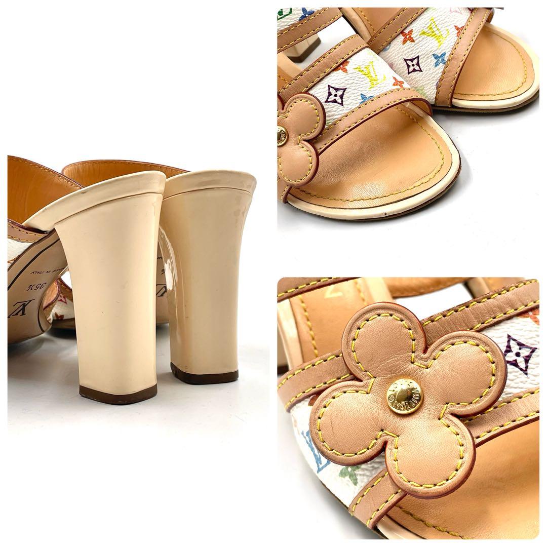 《超美品》ルイヴィトン サンダル パンプス モノグラム マルチカラー35 1/2