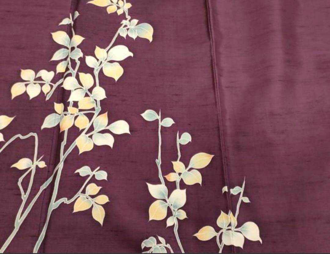 着物リメイク訪問着 枝花文 正絹から作務衣 長身の方でも股下75センチ