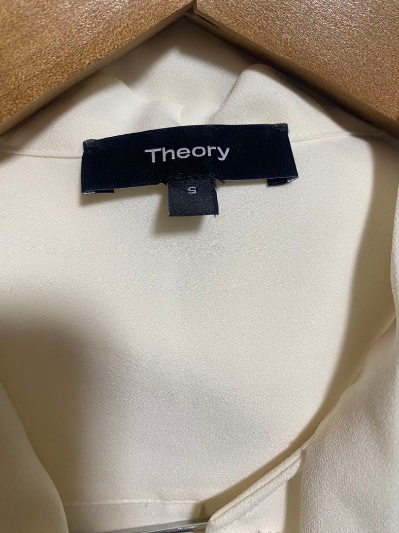 セオリー ジョーゼットタイブラウス アイボリー Sサイズ ボウタイ 長袖