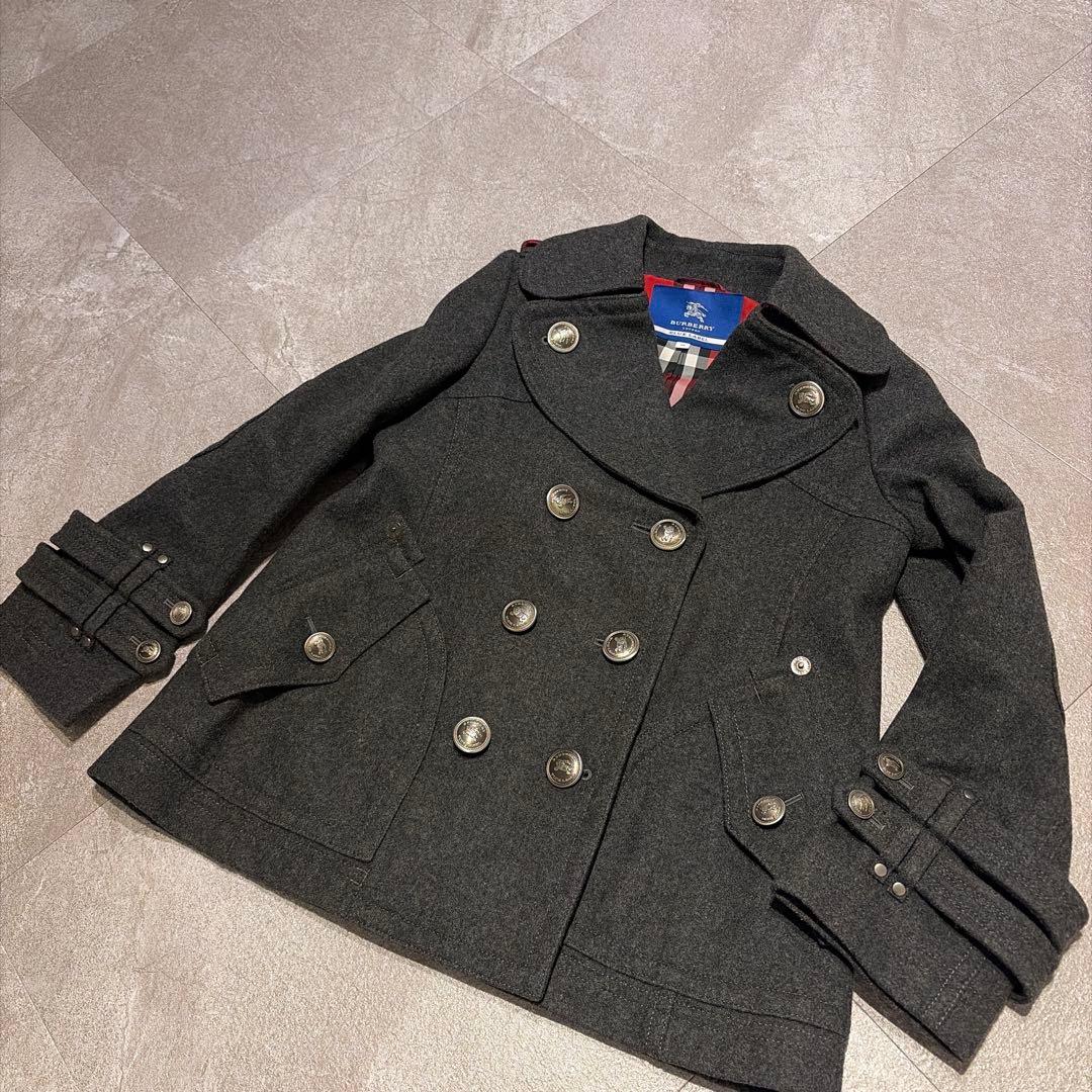 BURBERRY BLUE LABEL グレー ピーコート 38 Burberry blue label label/coat/38/ - Gem