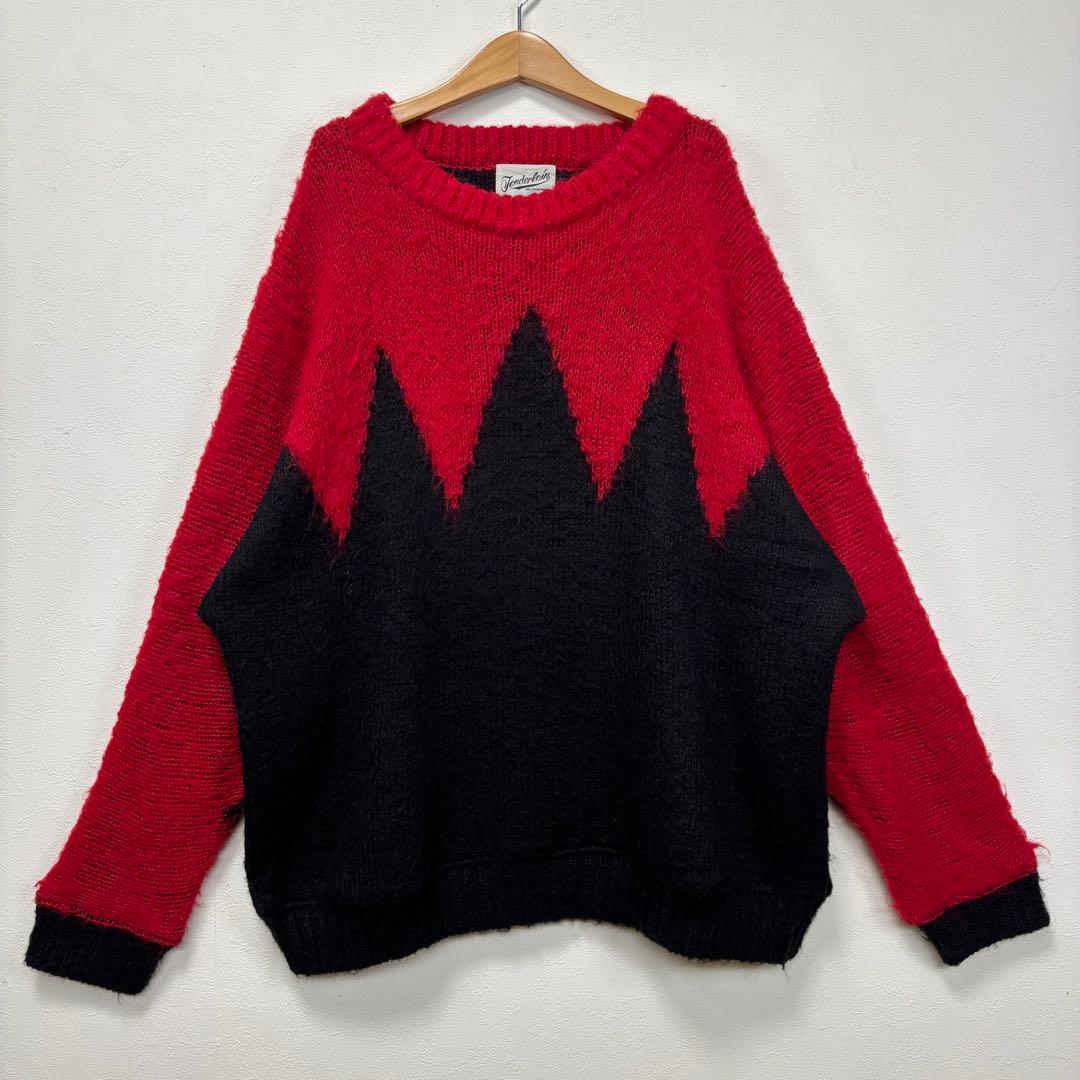 テンダーロイン モヘヤ ニット クルーネック セーター ブラック