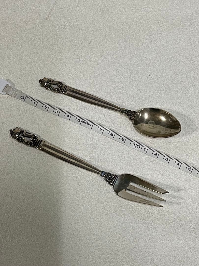 f13 GEORG JENSENジョージジェンセン銀スプーンフォークset - メルカリ