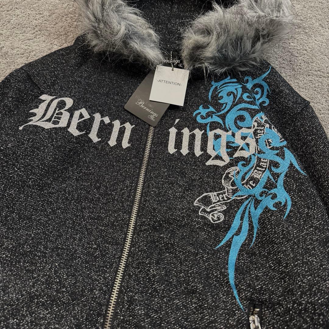 00s archive y2k平成ギャル男 お兄系 ファーフード ジップパーカー