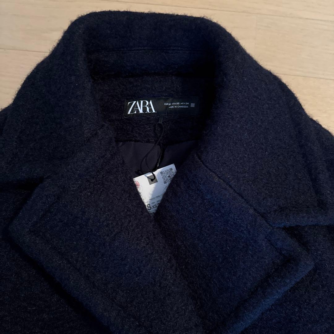 ZARA ブークレーダブルブレストピーコート サイズXS - メルカリ