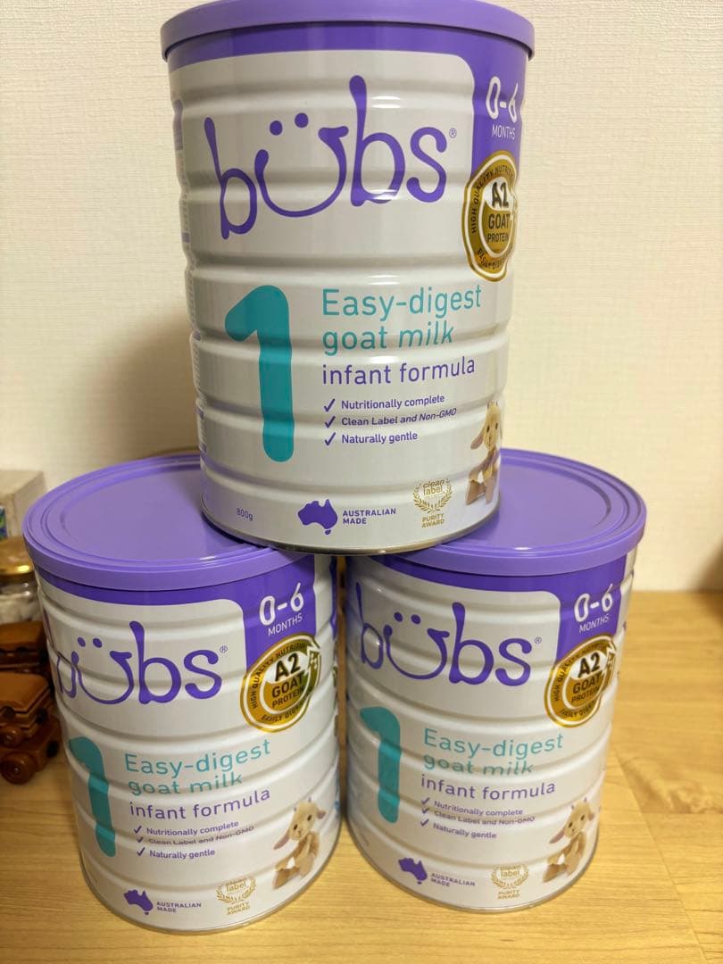 bubs 粉ミルク　step1 (0〜6ヶ月) 3缶 Bubs（バブズ）A2 ヤギミルク・ゴート粉ミルク ステップ1（0〜6カ月