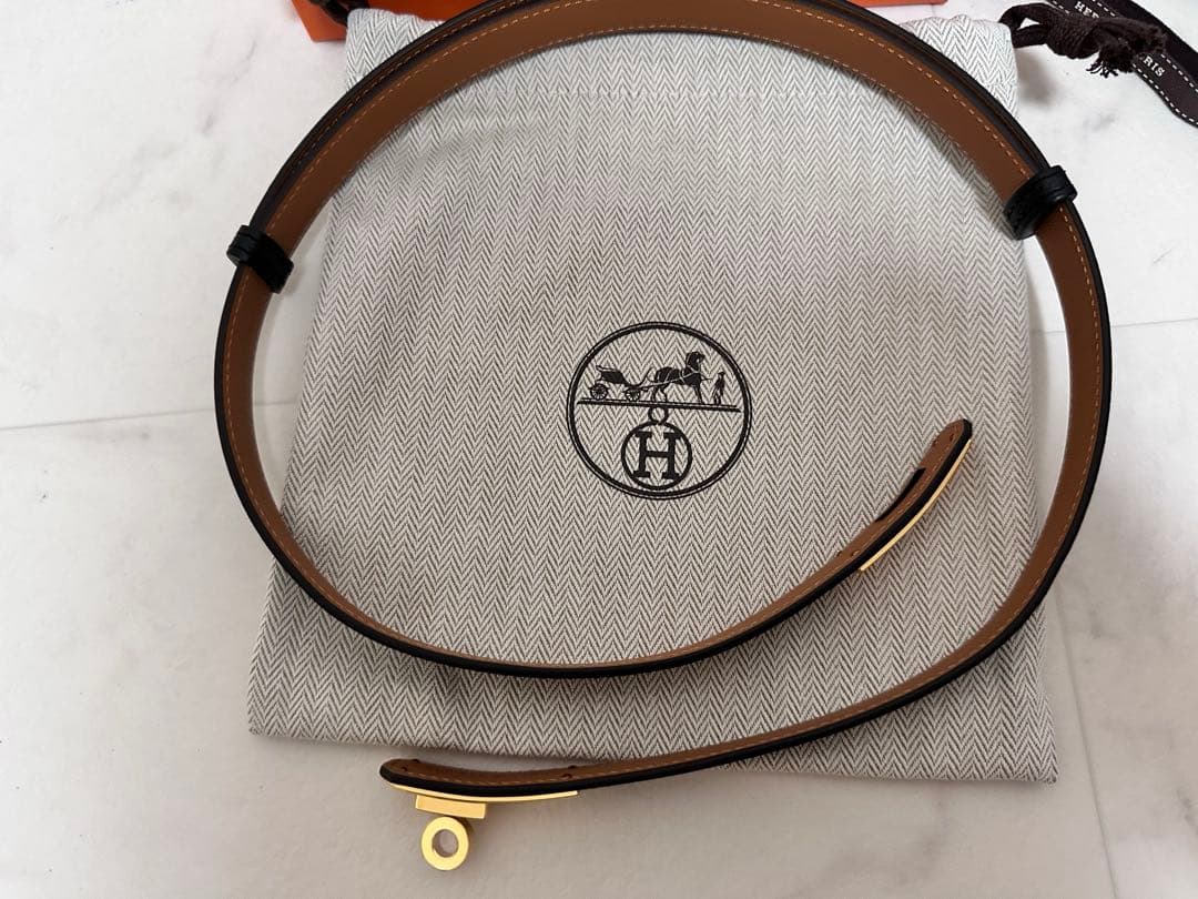 HERMES ケリーベルト ノワール YG K刻印