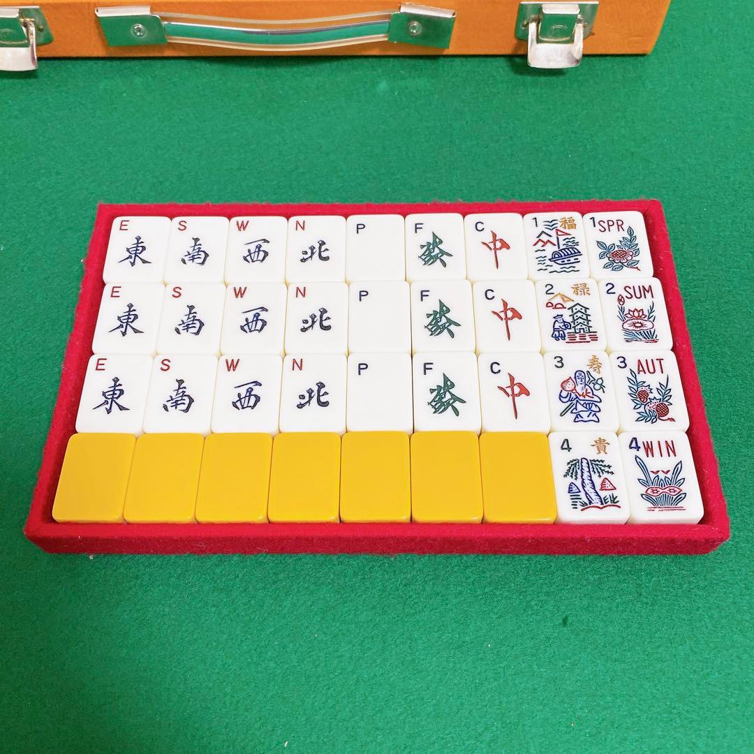 美品】 ミズノ丸一 国士 ジャンボ アメリカ麻雀 麻雀牌 金文字 特大牌