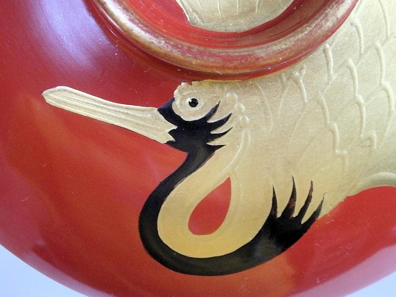 磁器 京焼 古伊万里 金襴手 若松に飛鶴の図 蓋茶碗 E124AS-CFx - メルカリ