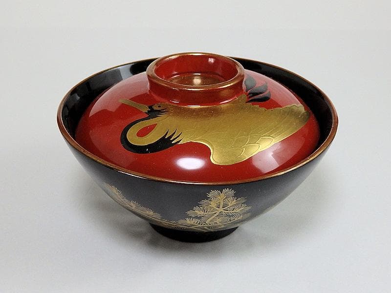 磁器 京焼 古伊万里 金襴手 若松に飛鶴の図 蓋茶碗 E124AS-CFx - メルカリ