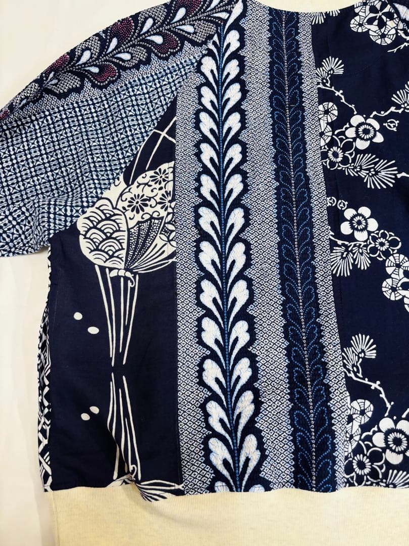 浴衣リメイク93番 浴衣地パッチワーク単衣スカジャン風