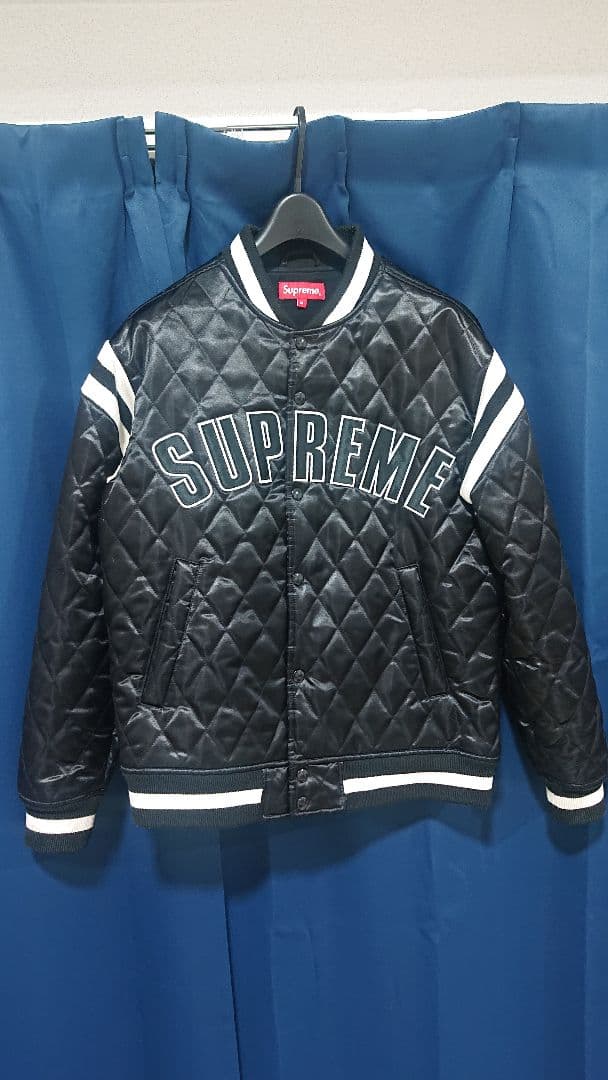 【Mサイズ】Supreme 17SS QUILTED SATIN VARSITY Supreme/シュプリームxMitchell&Ness/ミッチェル・アンド・ネス 】より