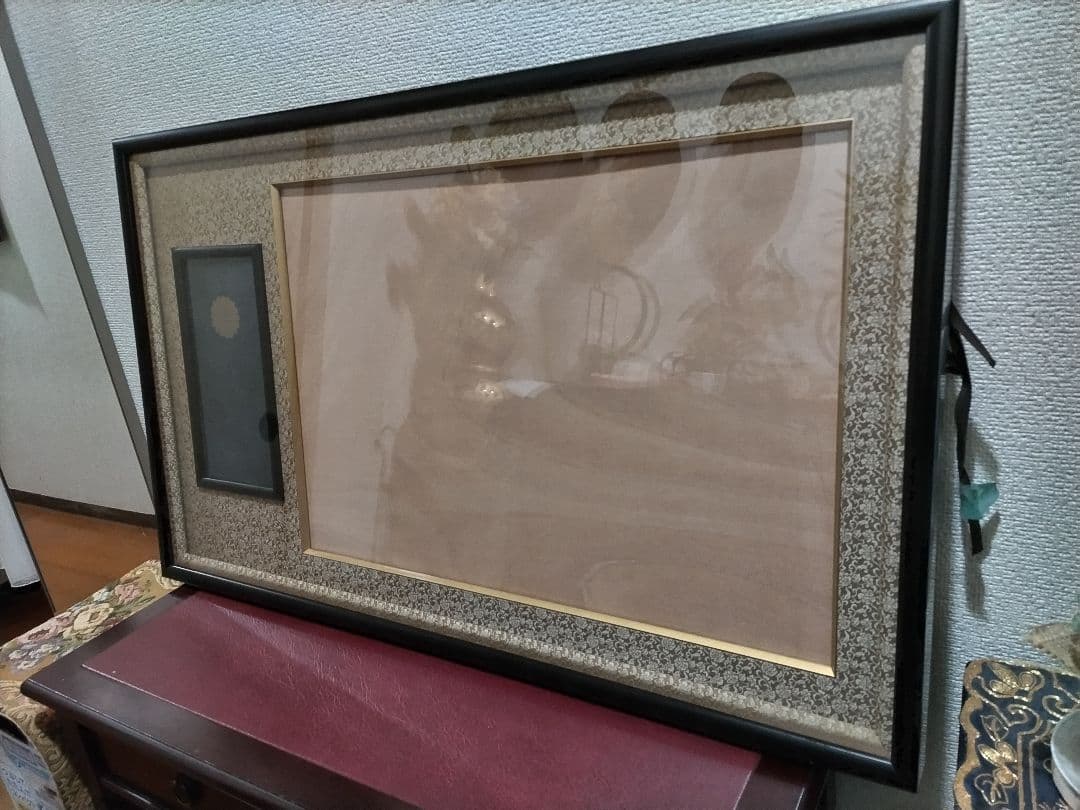 小梅様専用NO3 勲記、勲章、褒章、賞状額縁 黒の木製フレー厶 菊の