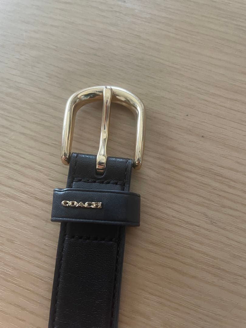 COACH ブラックレザー ベルト - メルカリ
