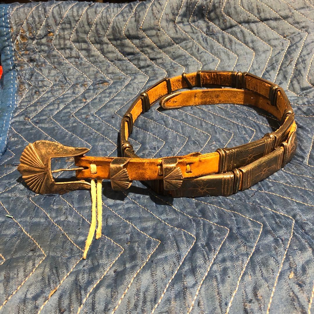 ゴローズ風 カンベルト パイプベルト シルバーコンチョ付き goro's