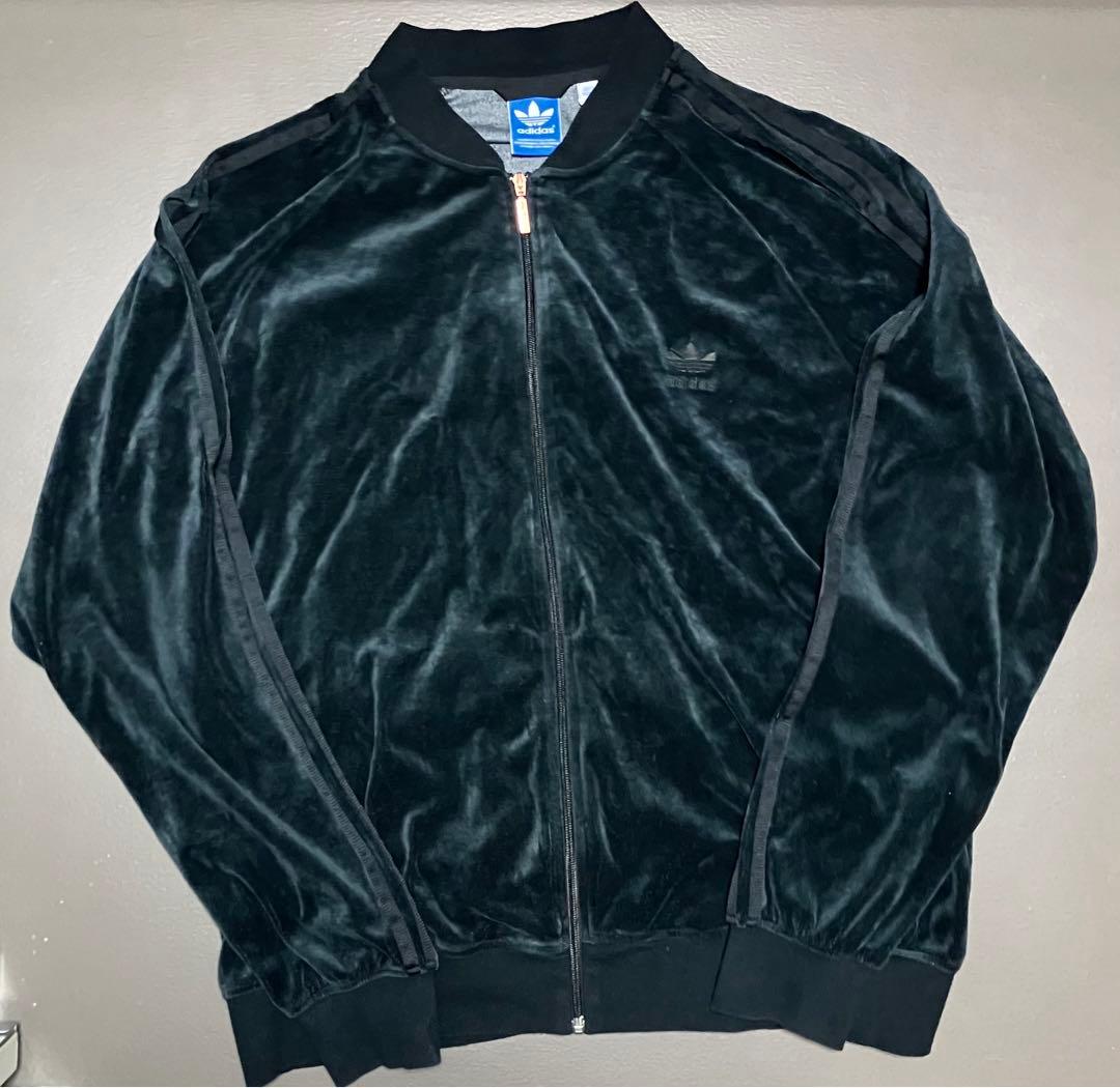 希少 adidas アディダス オールブラック ベロア ジャージ 常田 - メルカリ