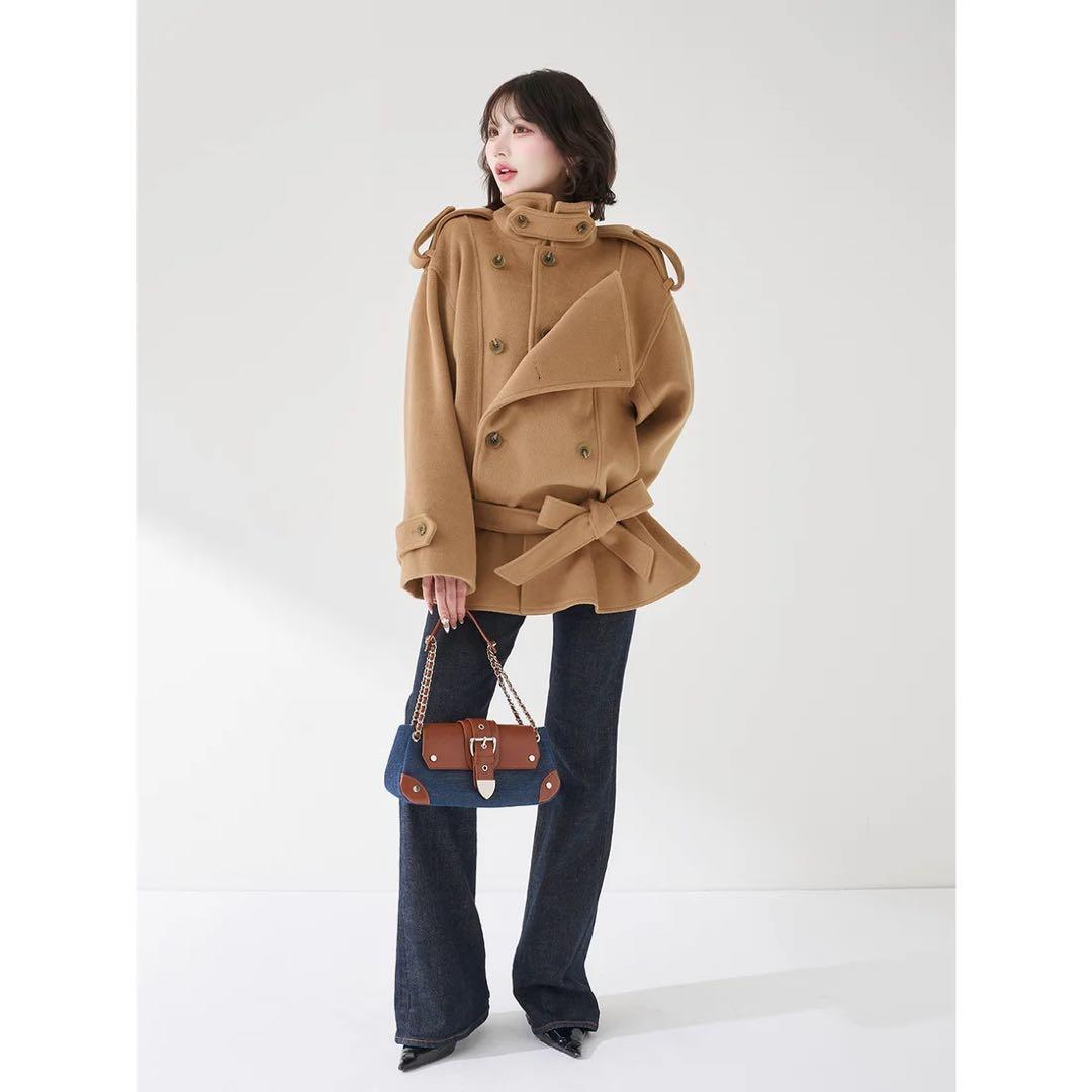 新品タグ付 ダーリッチ キャメル フリー ドロップショルダージャケット