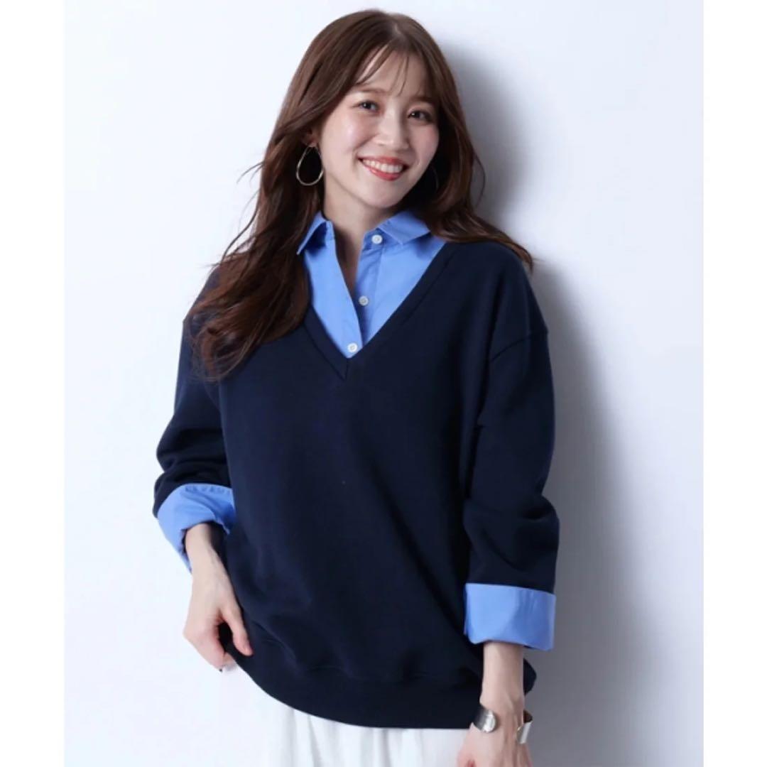 新品 ジャスグリッティー シャツレイヤードプルオーバー ニット - メルカリ