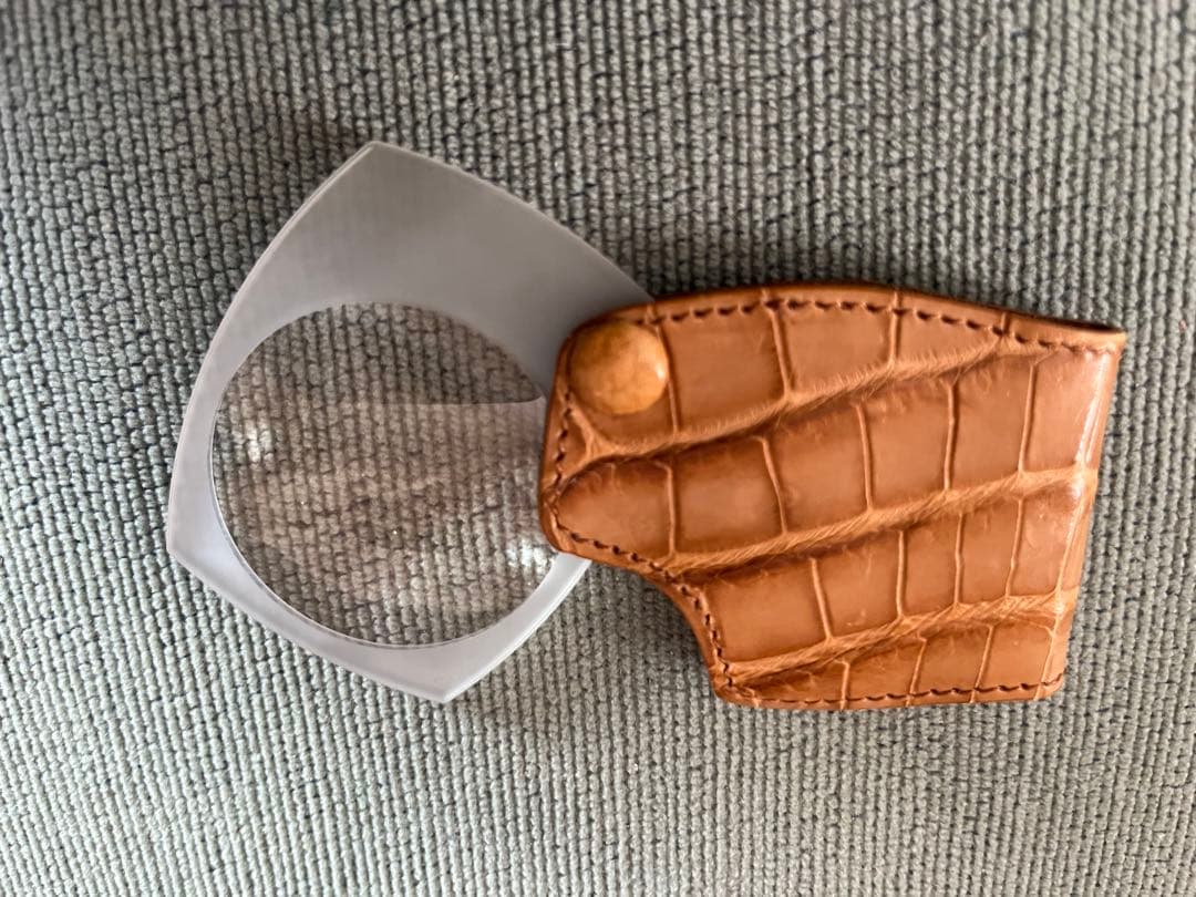 未使用 A6手帳カバー クロコダイル ルーペ メモパッド 象革 キタムラ