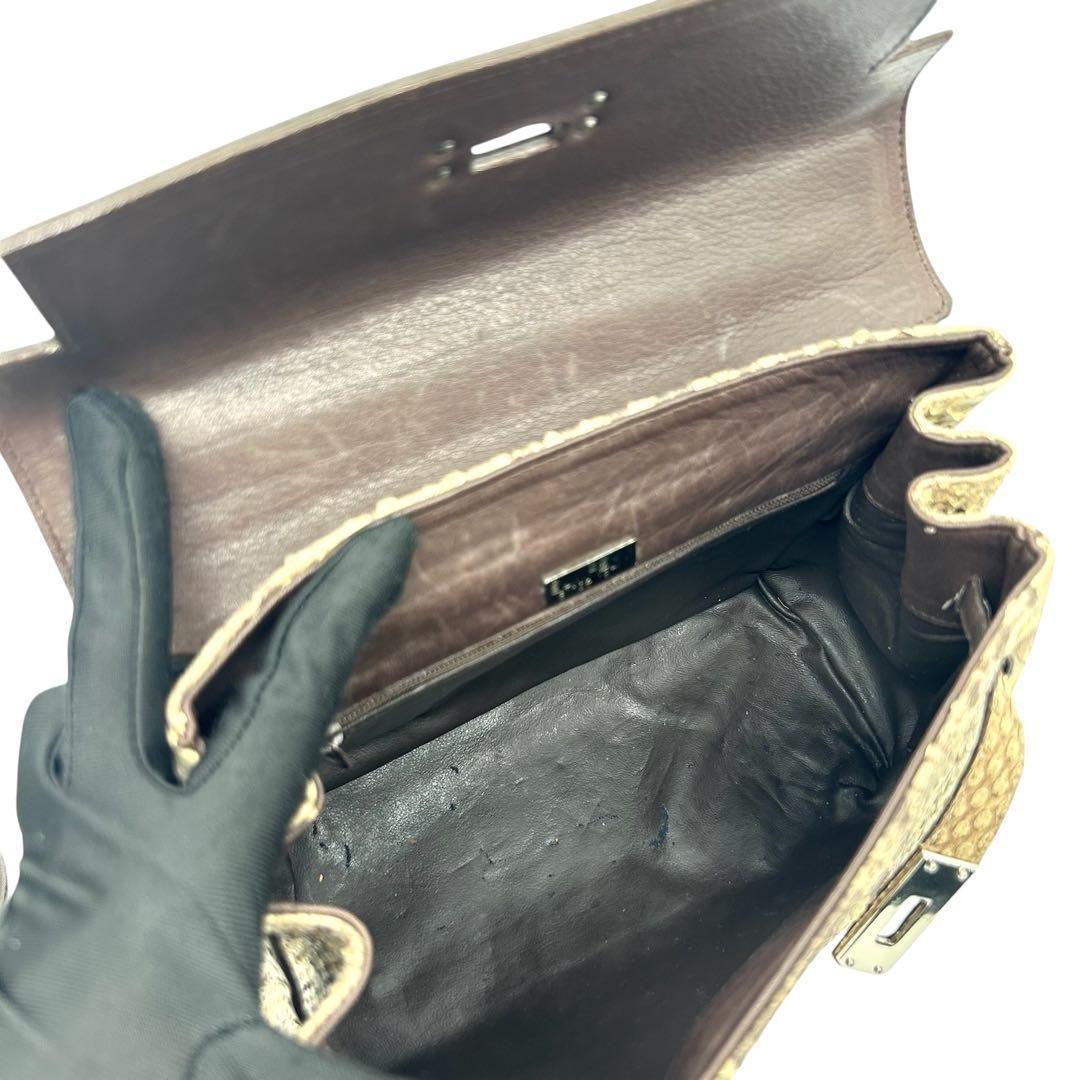 SUN REMY ダイヤモンドパイソン ハンドバッグ 2way 南京錠 2230 - メルカリ